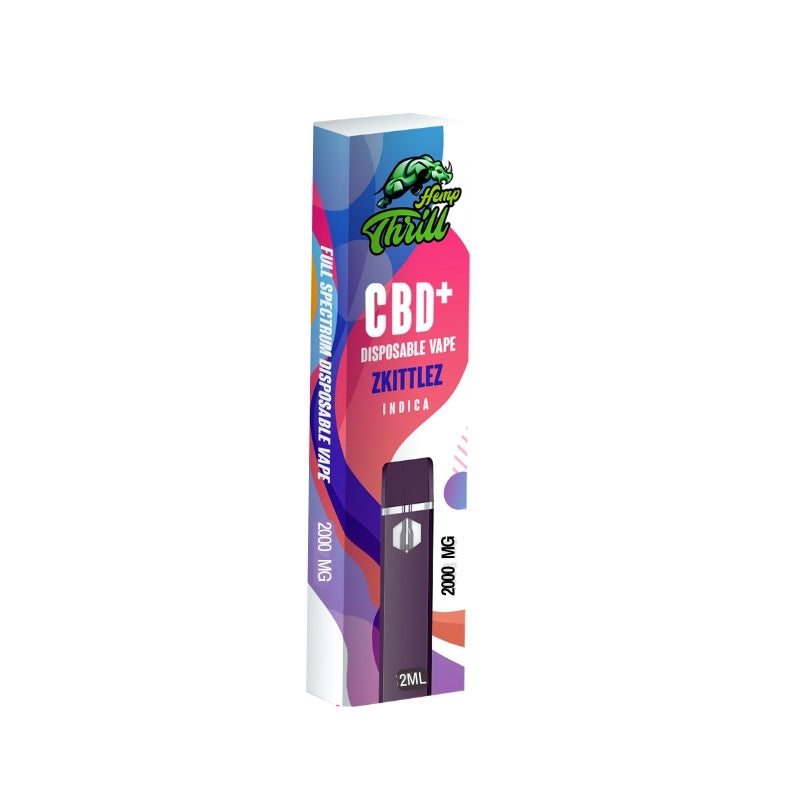 Hemp Thrill CBD+ Disposable Pen - Zkittlez 2000mg Hemp Thrill CBD+ Disposable Pen - Zkittlez 2000mg